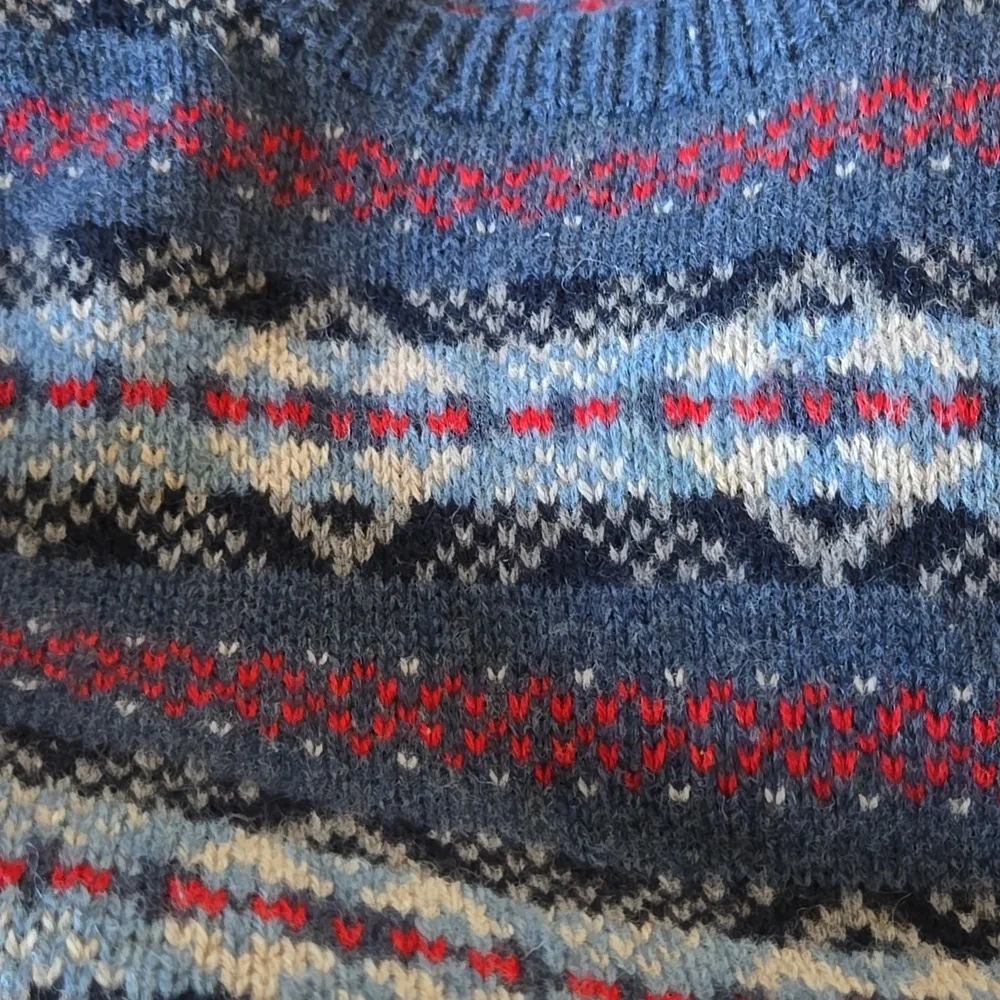 J. Crew 100% Lambwool Men's Crewneck Sweater - Navy, Red, Cream Size L